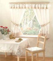 View Item Kitchen Curtains with Tie Backs 'Jasmine' (46 x 54in)